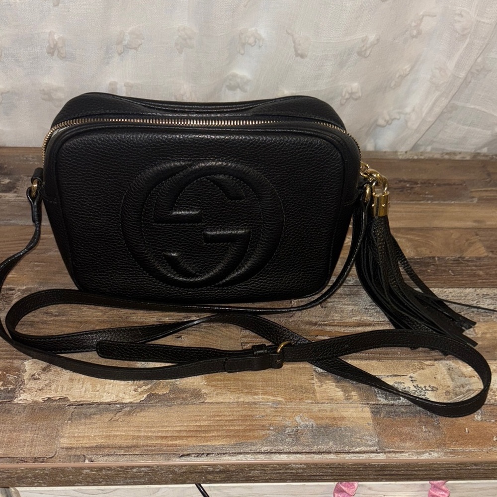 Gucci disco Black Leather Crossbody Bag